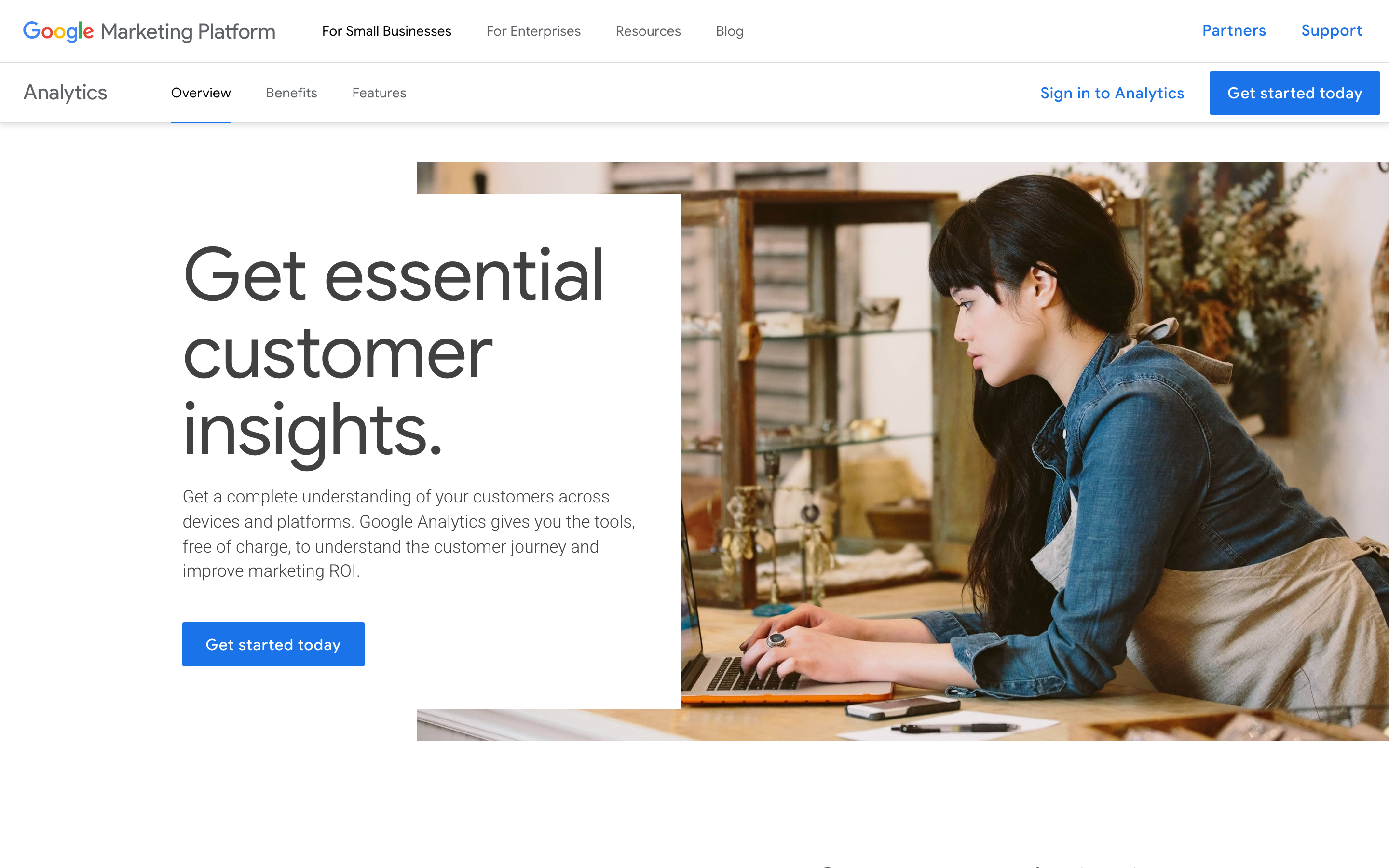 Google Analytics dashboard